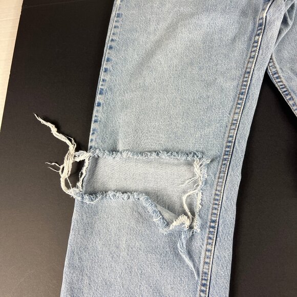 VTG 90s Levi's Silver Tab Jean Junior 28x30* Loose Blue Distressed Denim Tag 7Jr - Picture 4 of 16